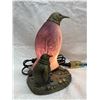 Image 3 : VINTAGE PENGUIN-SHAPED TABLE LAMP WITH A FROSTED GLASS BODY AND A METAL BASE