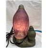 Image 4 : VINTAGE PENGUIN-SHAPED TABLE LAMP WITH A FROSTED GLASS BODY AND A METAL BASE