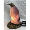 Image 5 : VINTAGE PENGUIN-SHAPED TABLE LAMP WITH A FROSTED GLASS BODY AND A METAL BASE