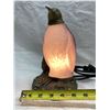 Image 7 : VINTAGE PENGUIN-SHAPED TABLE LAMP WITH A FROSTED GLASS BODY AND A METAL BASE