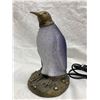 Image 8 : VINTAGE PENGUIN-SHAPED TABLE LAMP WITH A FROSTED GLASS BODY AND A METAL BASE
