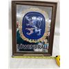 Image 3 : VINTAGE WOOD-FRAMED LÖWENBRÄU BEER MIRROR AND LION BOOKENDS