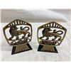 Image 7 : VINTAGE WOOD-FRAMED LÖWENBRÄU BEER MIRROR AND LION BOOKENDS