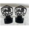 Image 8 : VINTAGE WOOD-FRAMED LÖWENBRÄU BEER MIRROR AND LION BOOKENDS