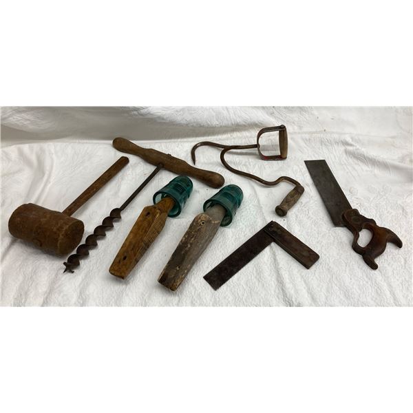 COLLECTION OF ANTIQUE WOODWORKING AND GENERAL HAND TOOLS