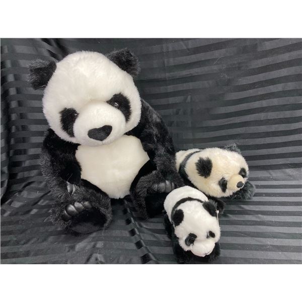 SET OF PANDA BEAR STUFFED ANIMALS