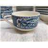 Image 12 : COLLECTION OF VINTAGE ROYAL CHINA CURRIER & IVES BLUE AND WHITE DINNERWARE