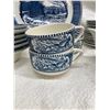 Image 14 : COLLECTION OF VINTAGE ROYAL CHINA CURRIER & IVES BLUE AND WHITE DINNERWARE
