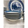 Image 7 : COLLECTION OF VINTAGE ROYAL CHINA CURRIER & IVES BLUE AND WHITE DINNERWARE