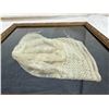 Image 11 : ANTIQUE FRAMED CHILD'S BONNET MADE OF FINE HAND-EMBROIDERED NET LACE