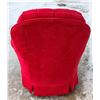 Image 4 : TUFTED RED VELVET SWIVEL LOUNGE CHAIR