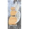 Image 2 : FARMHOUSE TWO-TONE WHITE AND NATURAL WOOD WINDSOR DINING CHAIRS WITH SPINDLE BACKS