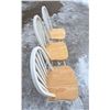 Image 3 : FARMHOUSE TWO-TONE WHITE AND NATURAL WOOD WINDSOR DINING CHAIRS WITH SPINDLE BACKS