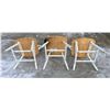 Image 5 : FARMHOUSE TWO-TONE WHITE AND NATURAL WOOD WINDSOR DINING CHAIRS WITH SPINDLE BACKS