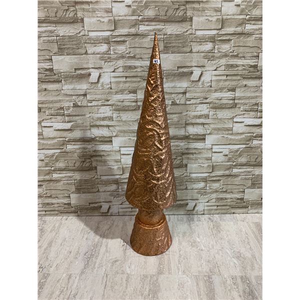 Copper Coloured Decorative Chritmas Tree Scuplture 34Inches