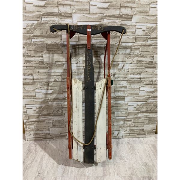 Antique Metal and Wood Sled