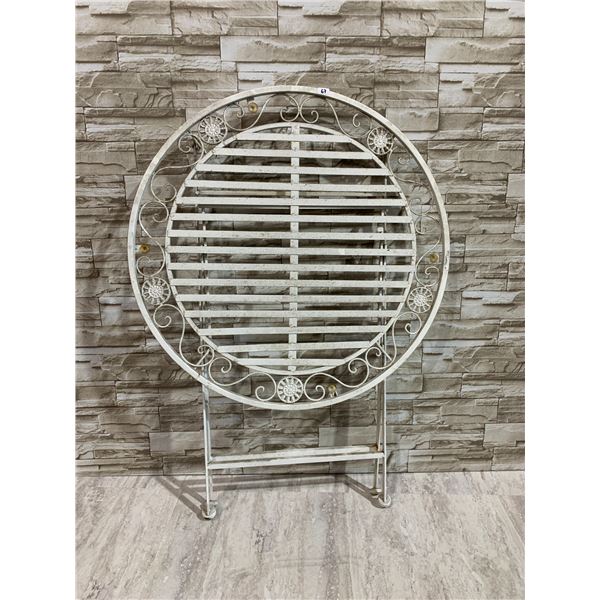 Metal Round Folding Table 27.5Inches