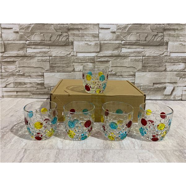 5 Glasses Coloured Bubbles