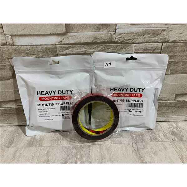 Lot of 2 Heavy Duty Mounting Tape Width 24mm Length 16 Feet