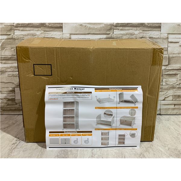 4 Teir Plastic Cabinet White Colour