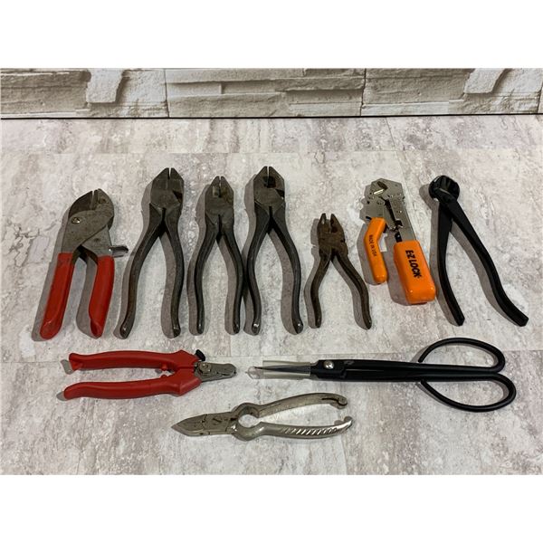 Lot of 10 Plyers And Cutters
