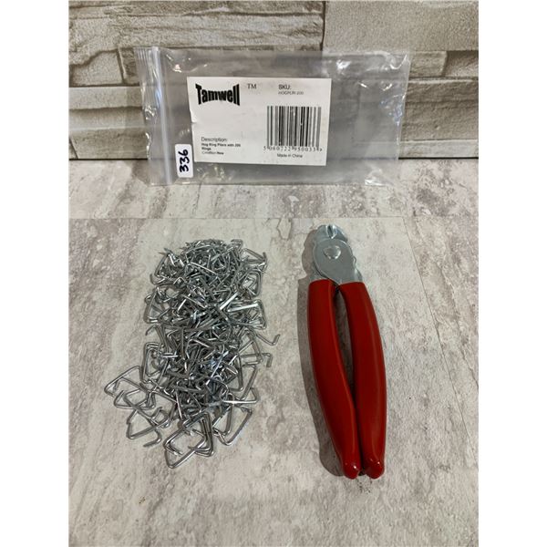 Hog Ring Pliers With 200 Rings
