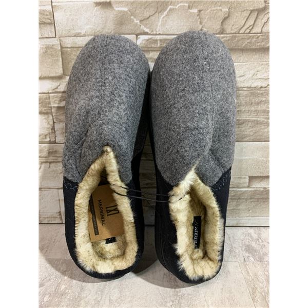 Men's Furry Wool Blend Slippers - Size 9 - 10