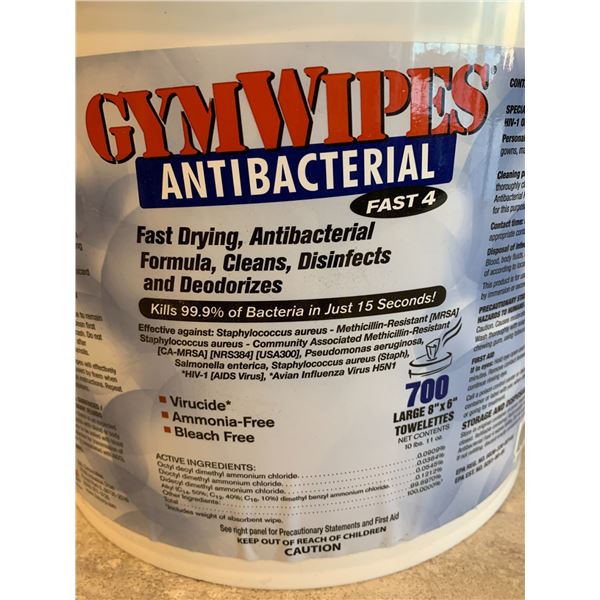 GymWipes Antibacterial Disinfecting Wipes 700 Count Tub