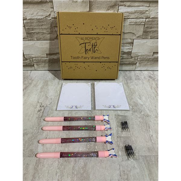 4 Tooth Fairy Wand Pens w Note Pads