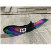 Image 1 : Rainbow Titanium-Style Folding Pocket Knife (Handle Will Need Repair)