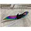 Image 2 : Rainbow Titanium-Style Folding Pocket Knife (Handle Will Need Repair)