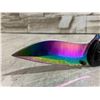 Image 3 : Rainbow Titanium-Style Folding Pocket Knife (Handle Will Need Repair)