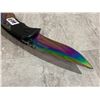 Image 6 : Rainbow Titanium-Style Folding Pocket Knife (Handle Will Need Repair)
