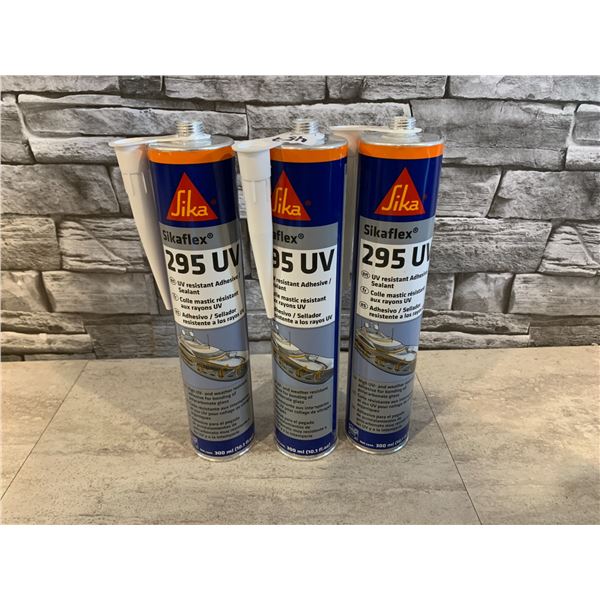 Lot of 3 Tubes - Sikaflex 295 UV Resistant Adhesive / Sealant
