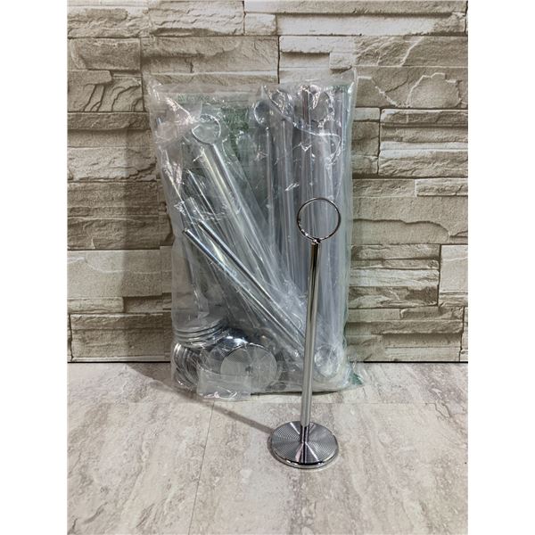 Metal Chrome Plated Table Number Holder or Photo Stand Set
