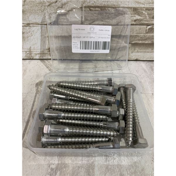 Lag Screws 3/8" X 3' 304 Stainless 20 Pcs