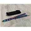 Image 1 : Rainbow Practice Butterfly Steel Trainer Knife (Not Sharp)