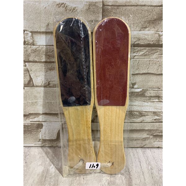 2 Pcs Wooden Foot File Scraper