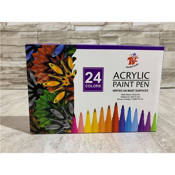 24 Pack of Acrylic Paint Pens - Quick Dry