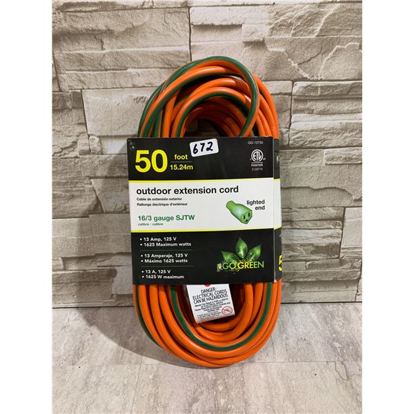 Go Green 50 Ft Outdoor Extension Cord