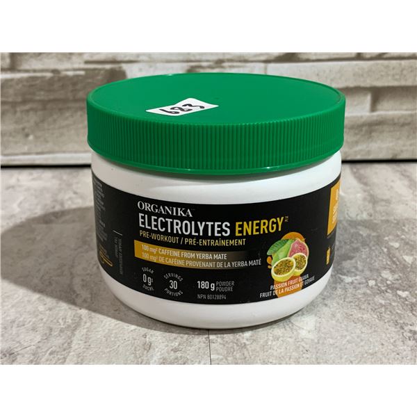 Organika Electrolytes Energy Pre-Workout Passion Fruit Guava 30 Servings 2g Creatine
