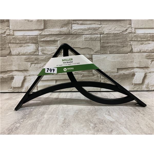 Miller Iron Bracket 10" Height x7-1/2" Depth x1-1/2 Width Black