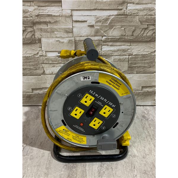 Link 2 Home Heavy Duty 50 Foot Extension Cord on Wheel With 4 Plugs