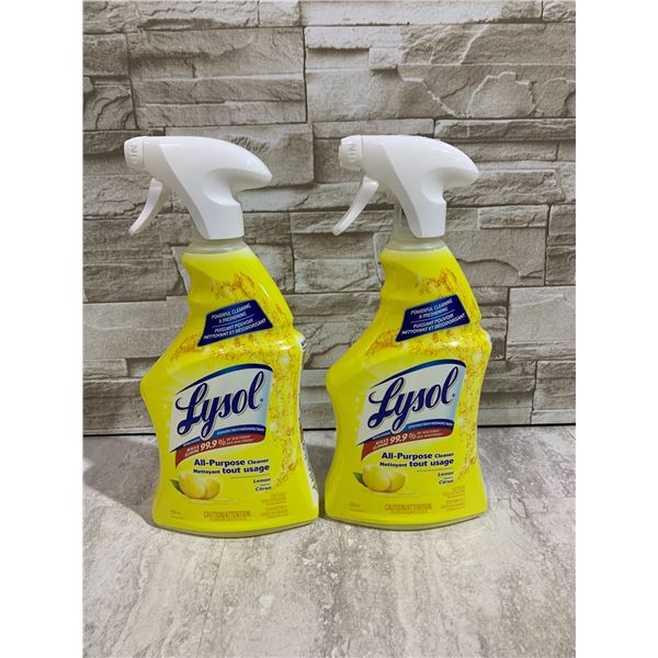 2 Bottles of Lysol All-Purpose Cleaner/Disinfectant (650ml) Lemon Scent - New