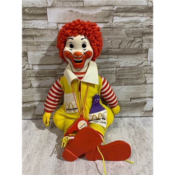 Vintage Plush Ronald McDonald Whistling Doll From 1978