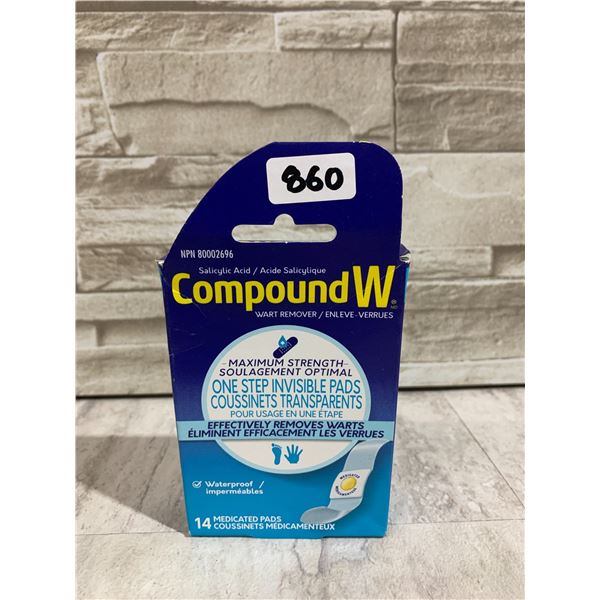 1 Box of Compound W Wart Remover - Maxium Strength - 14 Pads