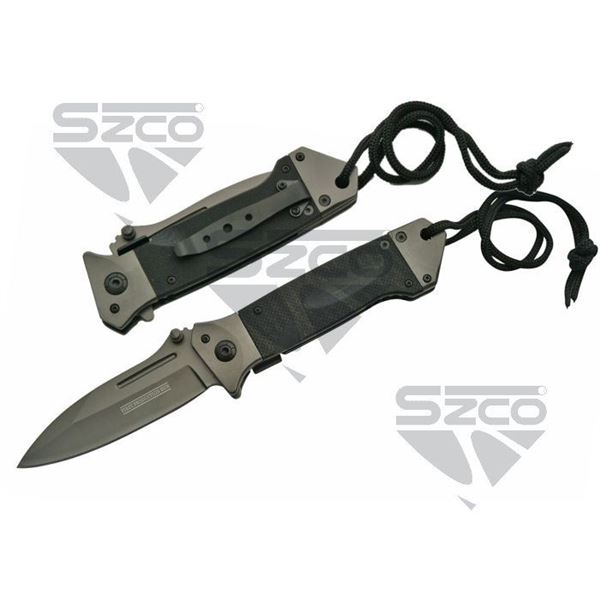 5" BLACK DROP POINT TASK FORCE LINER LOCK