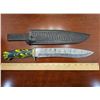 Image 1 : Hand Forged Large Damascus Steel Knife w/ Sheath