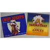 Image 1 : LOT OF 2 VINTAGE NATIVE AMERICAN INDIAN FRUIT LABE