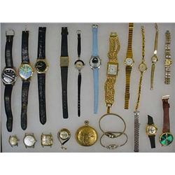 LARGE LOT OF WATCHES - INCL. ROLLIE POCKET WATCH -